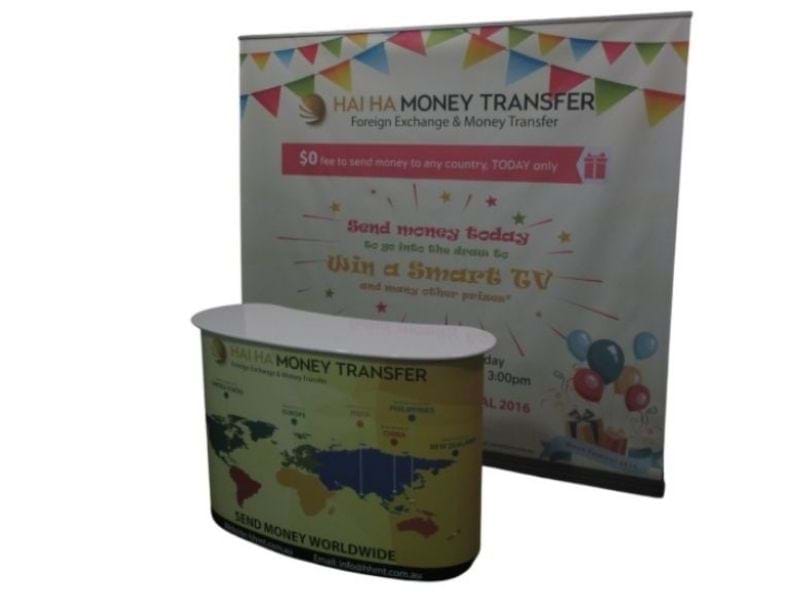 2.4 metre wide pull up banner