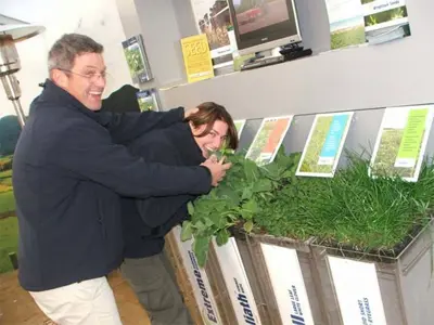 Acrylic Plinths with Custom Planter Box Tops