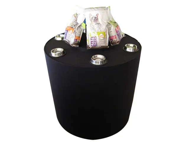 Round Plinth with Black Fabric Coating