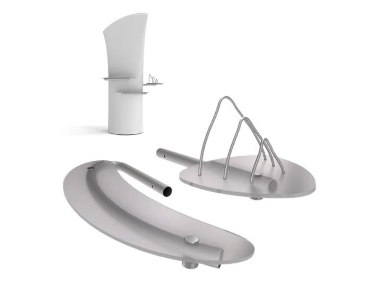 Icon shelf and wire catalogue holder kit, with both parts shown fitted to an Icon display behind