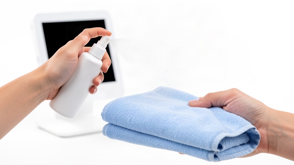 Spraying cleaner onto a cloth rather than onto the touch screen