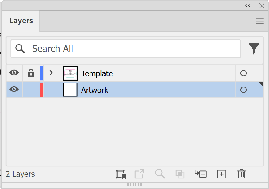 Illustrator Layers panel with the table cloth template layer locked above the artwork layer