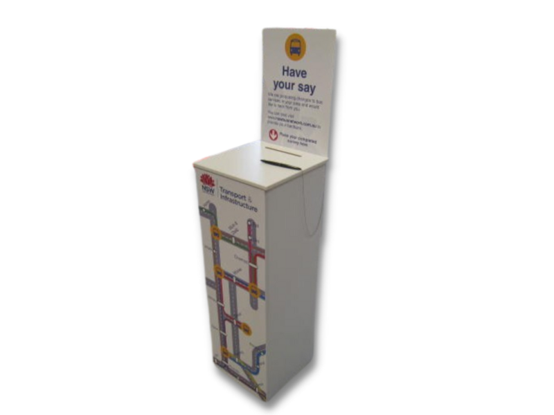 Add a pen on chain, secured to entry box top
