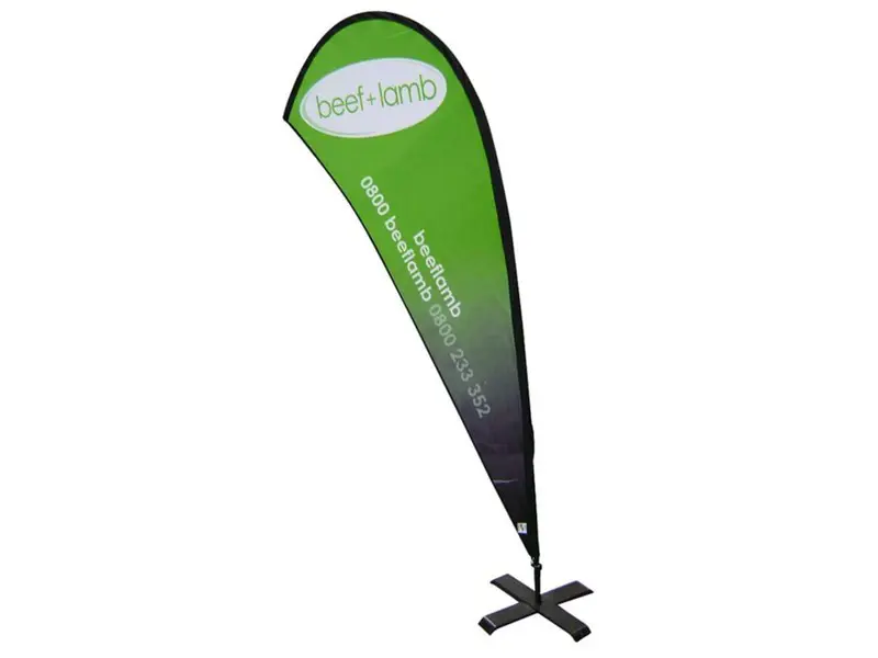 2.2m high Teardrop Flag with cross base
