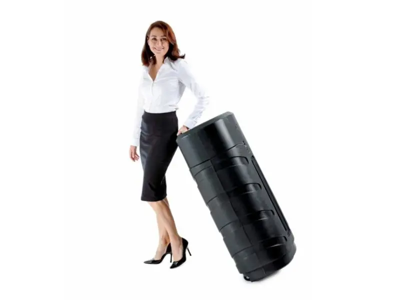 Hard shell wheeled road case - high top style can hold a 43" LCD TV