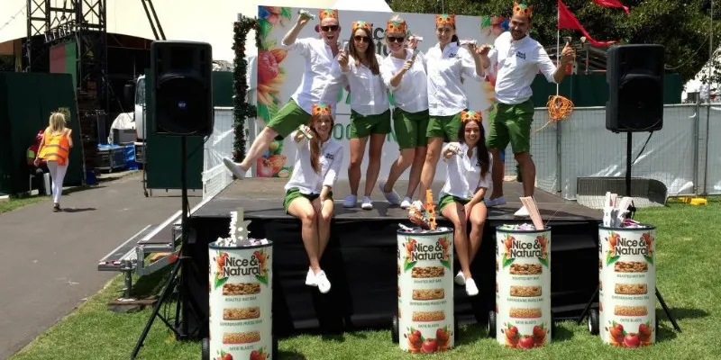 Our outdoor trolleys being used to sample drinks at an outdoor event