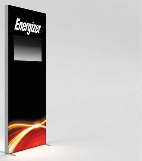 Concept design of an Energizer screen frame with red and orange light trails
