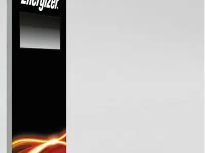 Concept design of an Energizer screen frame with red and orange light trails