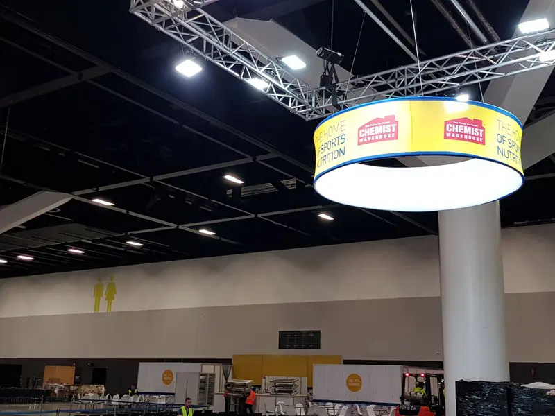 Hanging exhibition banners