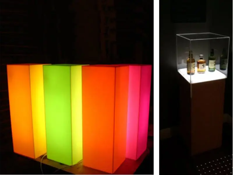 Plinths with lighting