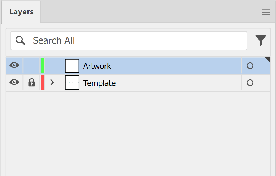 Illustrator Layers panel with the template layer locked and a new artwork layer added