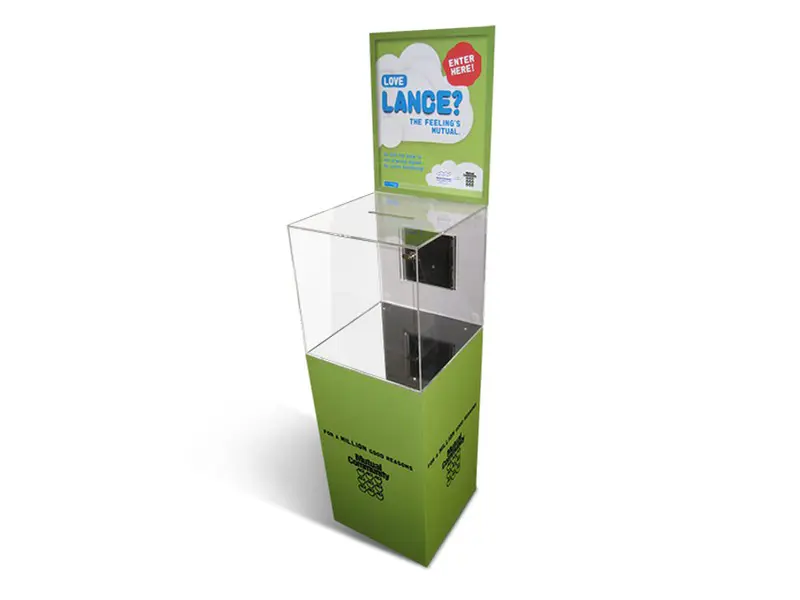 Optional header board and permanent graphics to plinth base