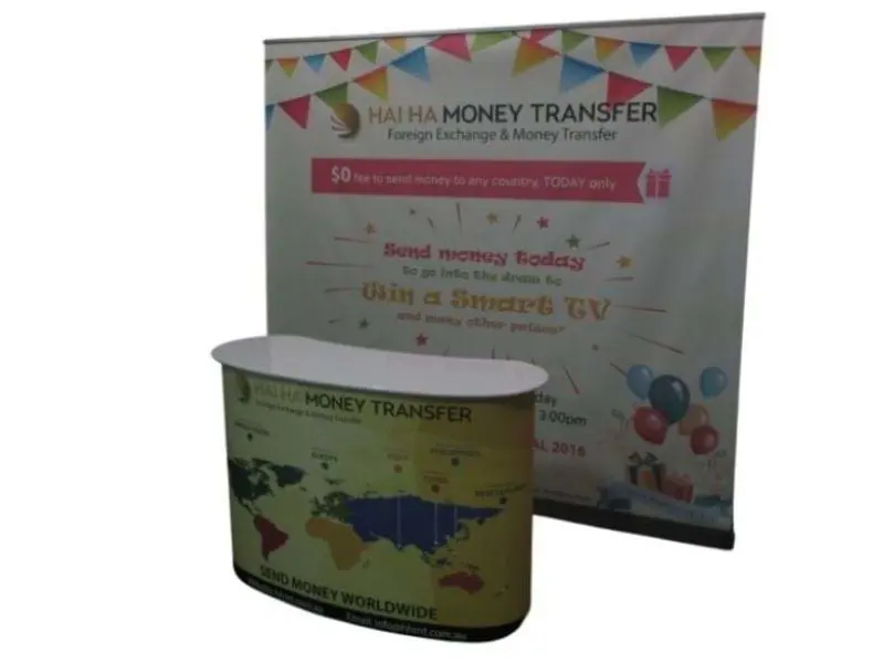 2.4 metre wide pull up banner