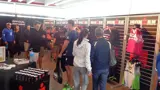 Mobile slatwall display for a merchandise pop-up shop