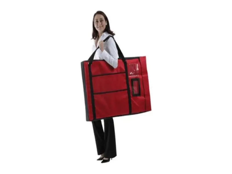 Portable lectern carry bag being carried by a person (1)