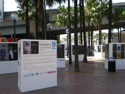 Unicef Outdoor Signage in Darling Harbour Sydney