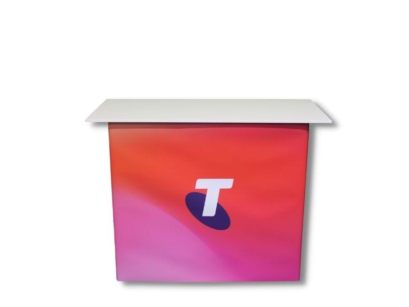 Most popular: white table top and interchangeable graphic wrap