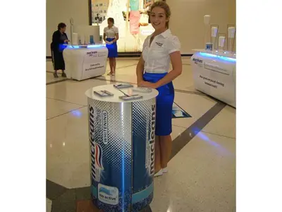 Metallic Finish Portable Counter
