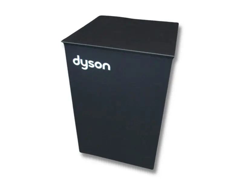 Computer-cut vinyl lettering can be added to almost any style of plinth