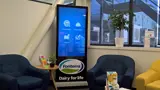 Digital information kiosk in a staff lounge