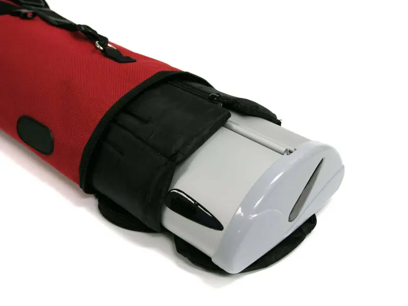 Pull up banner stand in a carry bag