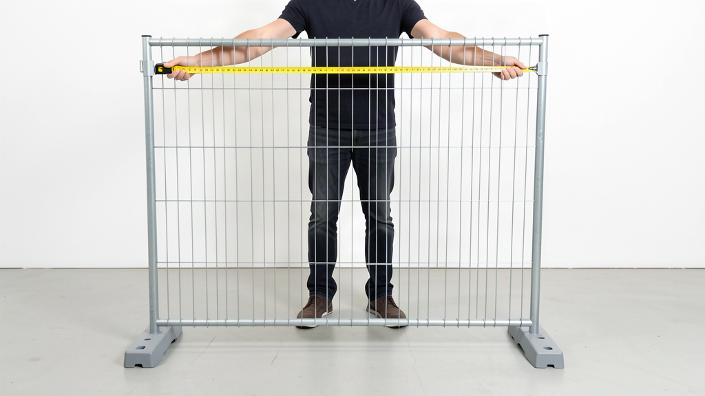 Measuring the width of one temporary fence panel