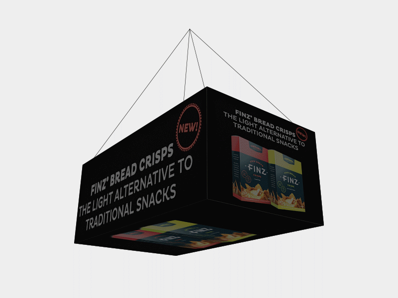 Finz Bread Crisps branded 3D hanging lightbox (1)