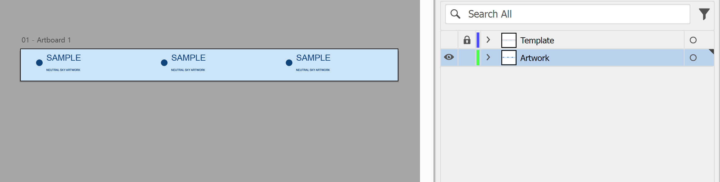 Illustrator Layers panel with the template layer hidden