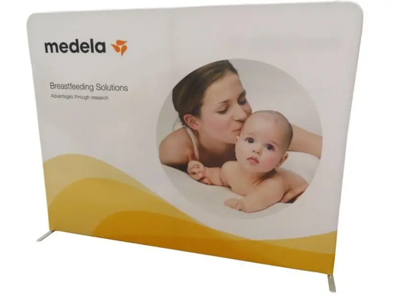 straight line pop up wall with one-piece fabric graphic