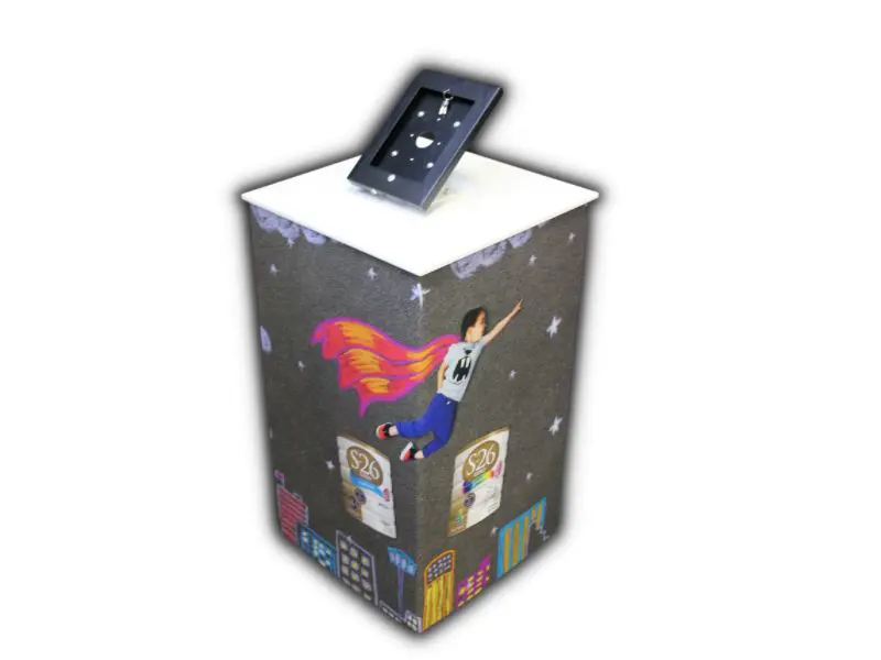 'Type 1' tablet stand with portable pedestal and multi-directional bracket
