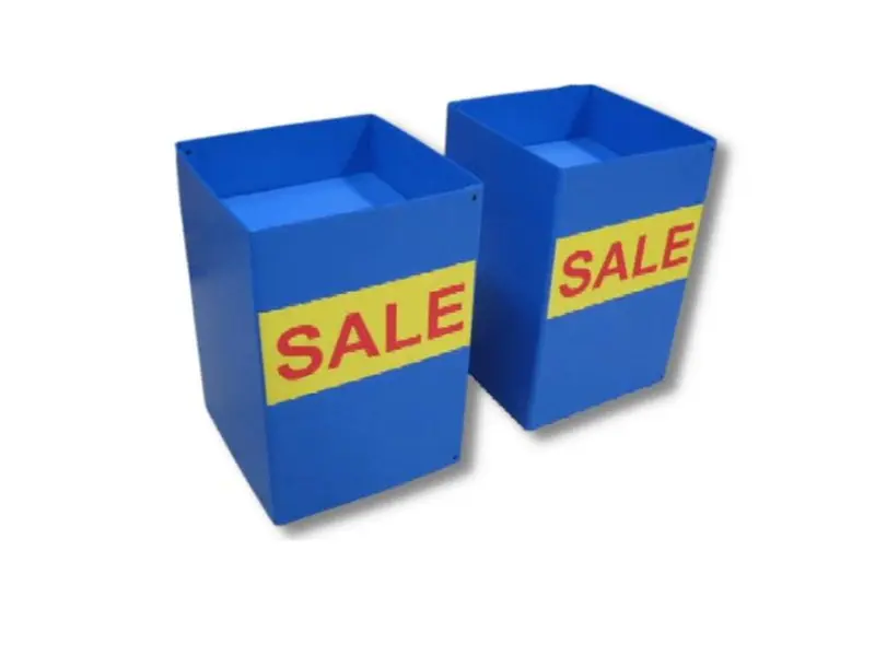 Dump bin blue square