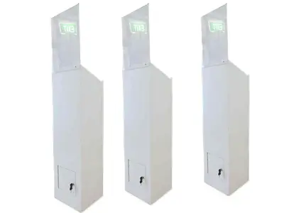 White Timber Entry Unit with Lockable Entry Door at Base