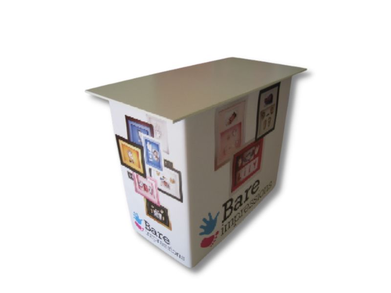 Most popular: white table with interchangeable graphic wrap