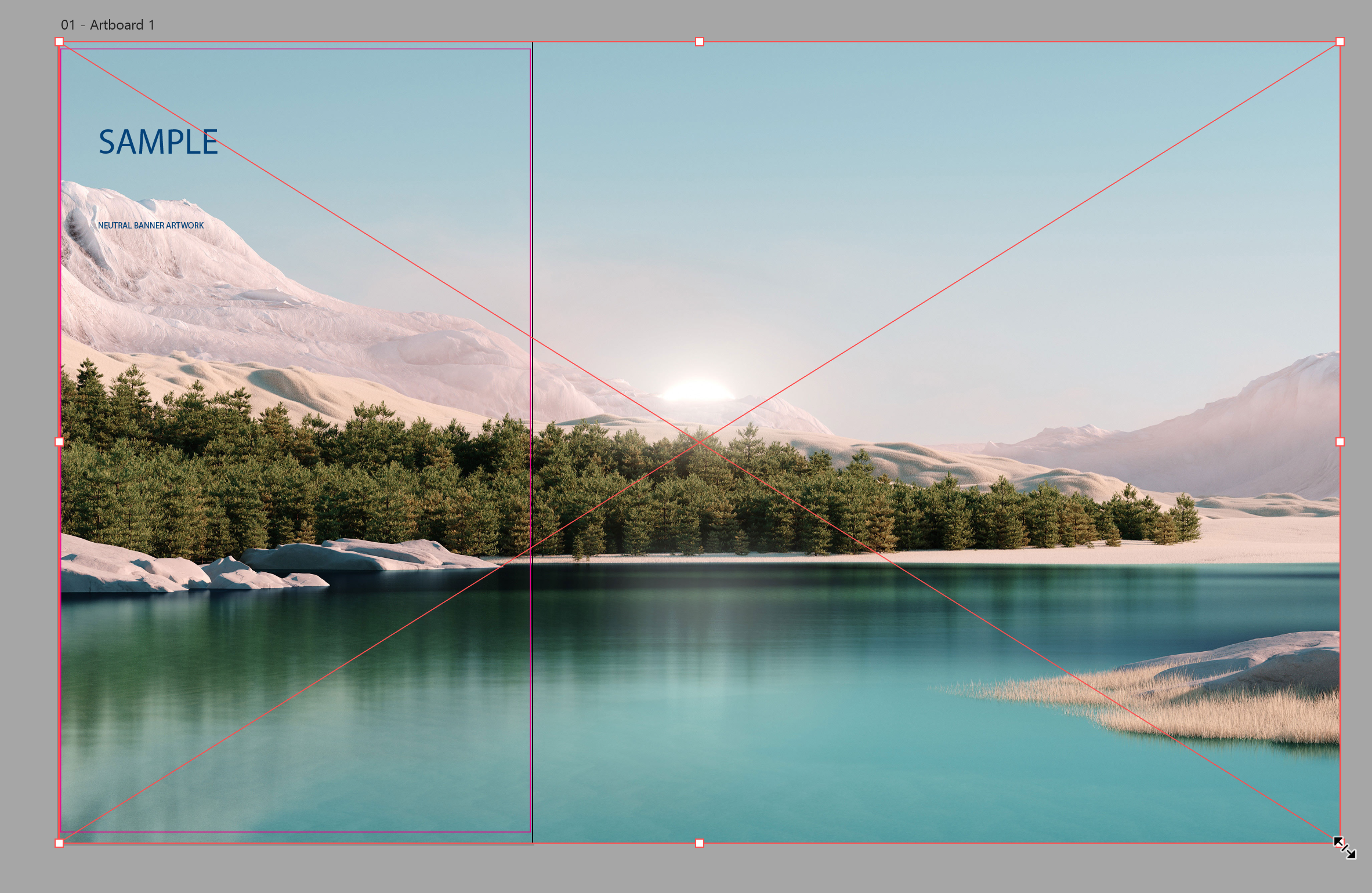 Background photo scaled in proportion to cover a wider banner template