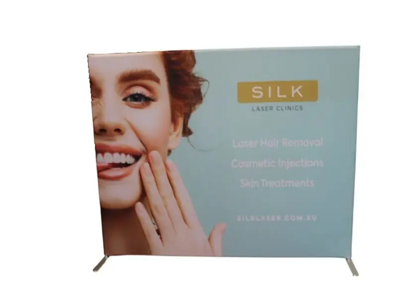 Small sized backdrop stands for shopping centre use