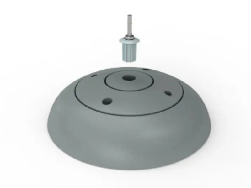 SuperWall outdoor water base with its fixing spigot
