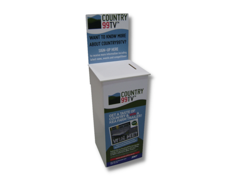 Standard design with removable header board and graphic to front face