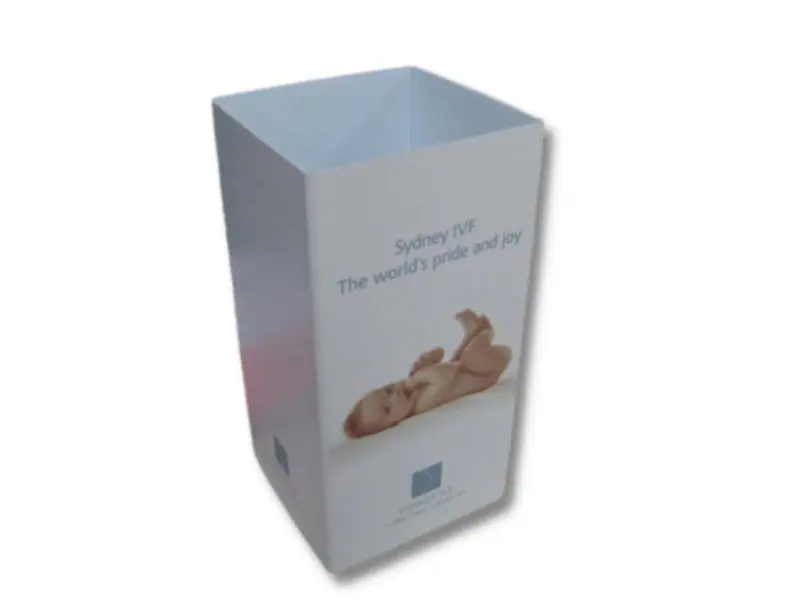 Square long life dump bin with graphics