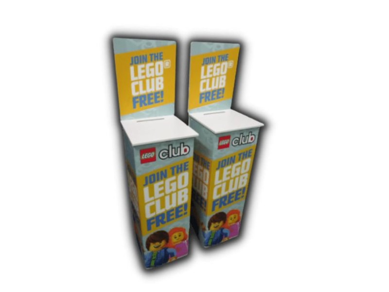 Permanent graphics can be  added to all sides of entry box base