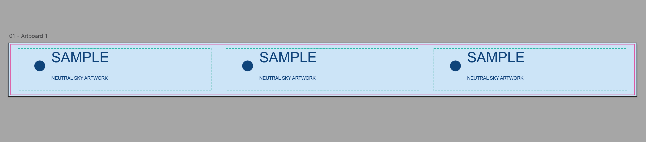 Hanging banner artwork in Illustrator with logos placed inside the green safe areas of the template