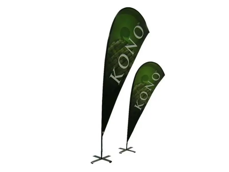 3.3m & 2.2m Teardrop Flag on cross bases