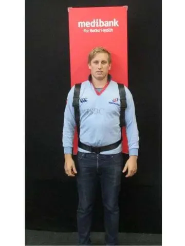 Promoter with a red Medibank For Better Health backpack banner rising above head height