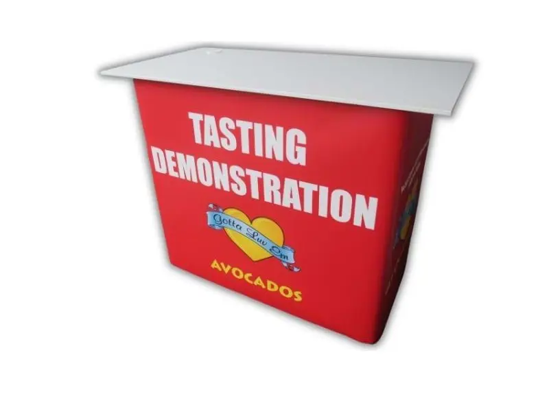 Most popular: white table top and interchangeable graphic wrap