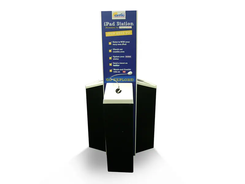 Contiki branded iPad station custom plinth kit