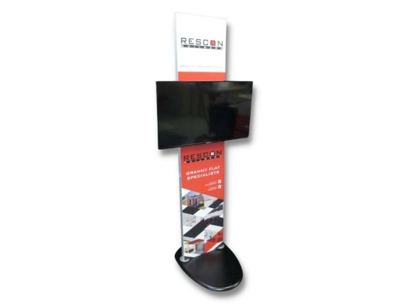 TV 2 Go with 43" TV and custom printed backing panel