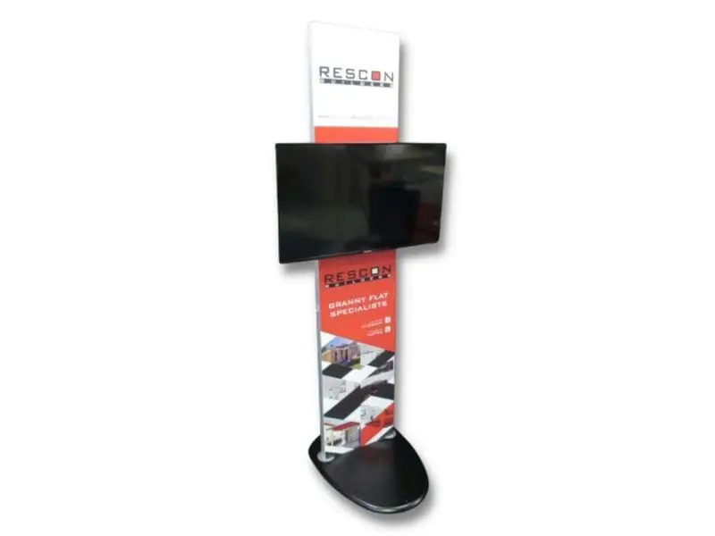 TV 2 Go with 43" TV and custom printed backing panel