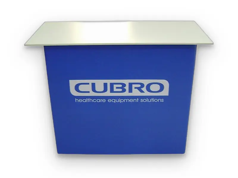 Most popular: white table with interchangeable graphic wrap