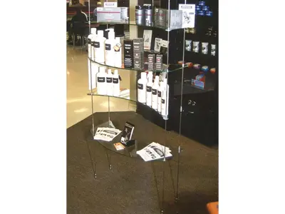 Cable Display with Glass Shelves