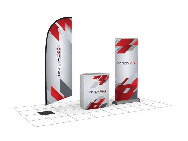 Exhibition Kit 3 - Blade 2 Go flag, Superlight 800, and Premier stand