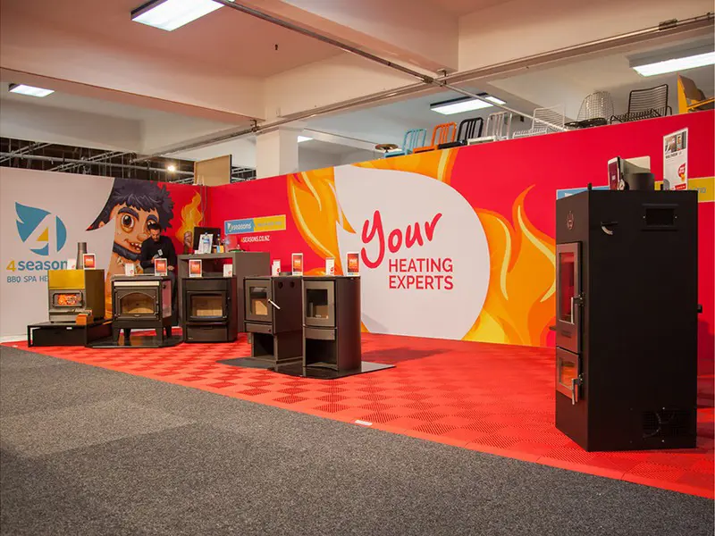 Exhibition wall graphics on two sides